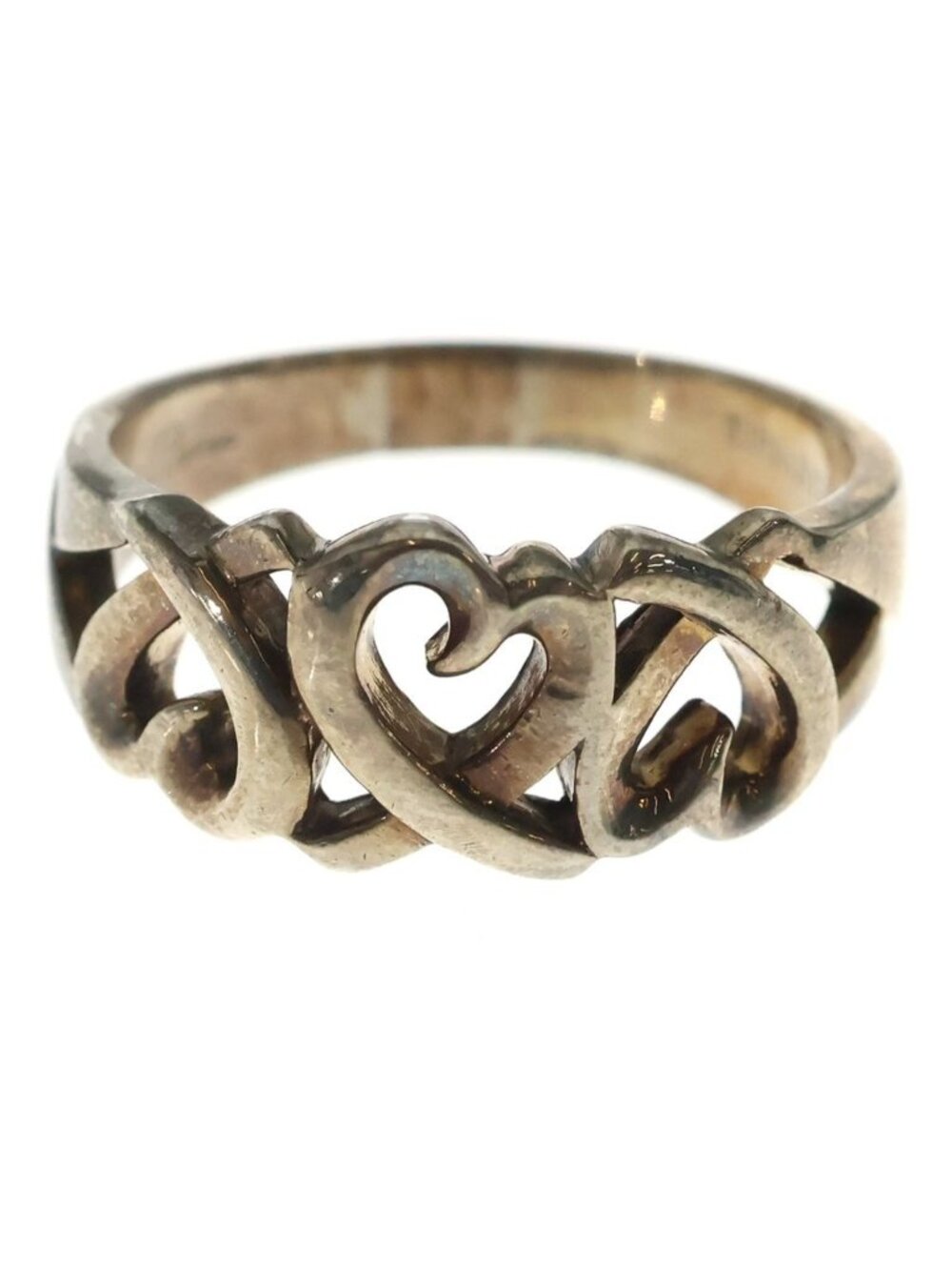 Tiffany & Co Paloma Picasso Triple Loving Heart Ring Silver